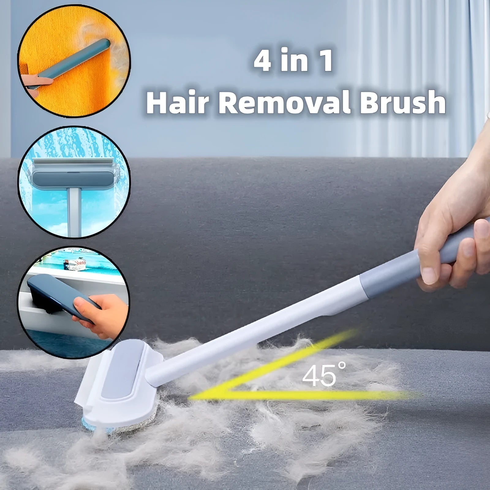 Multifunctional hair removal brush with flannel surface for pet hair and screen cleaning