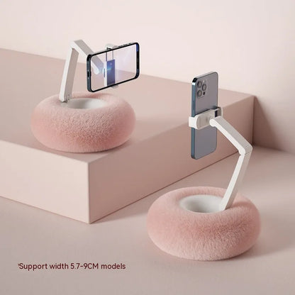 ABS plastic rotating bracket holding a tablet, showing height adjustment and rotation features with colour options