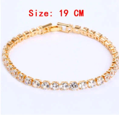 Cubic Zirconia Tennis Bracelet with AAA+ stones and copper box chain in various colours