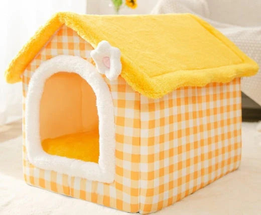 Cozy and Foldable Pet Bed for Dogs and Cats: Premium Synthetic Fur, Self-Warming, and Non-Slip Design
