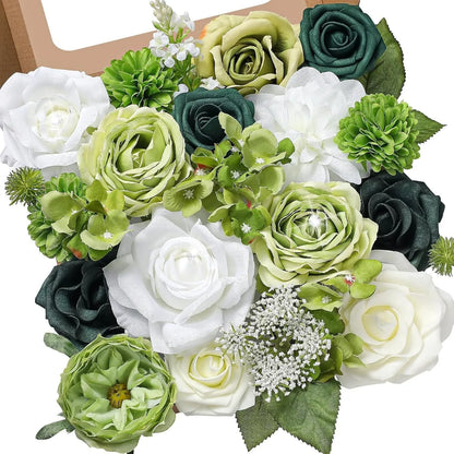 Silk flower wedding simulation box flower for layout planning in a selection of colours.