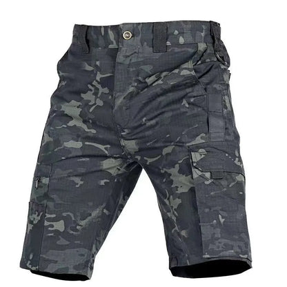 Elastic waist camouflage shorts in multiple colours including dark night and CP camouflage patterns