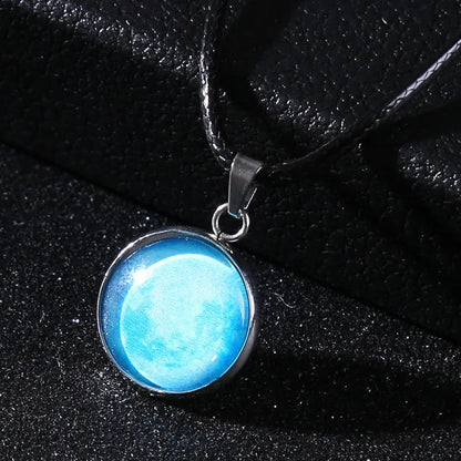 Time Stone luminous alloy necklace with constellation pendant and adjustable chain in various colours