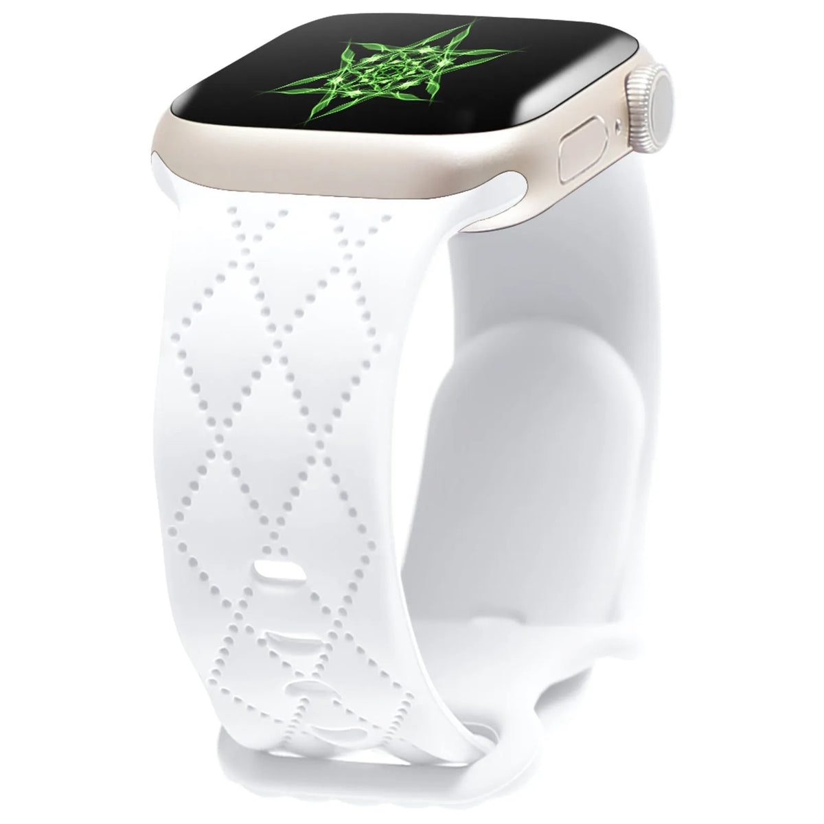 Silicone Apple Watch strap with butterfly buckle, shown in black, 38/40/41mm size
