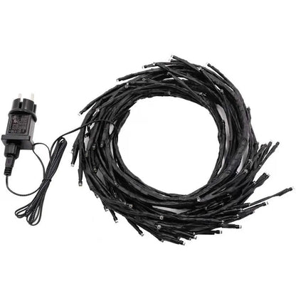 Flexible LED vine garland with bendable branches and 144 warm white lights for room decor