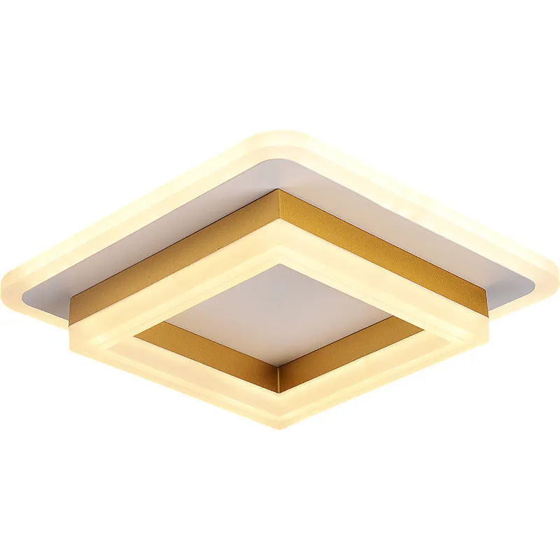 Simple LED corridor ceiling light with modern design available in round or square shapes and multiple colour temperatures for hallways, living rooms, entrances, and balcony use