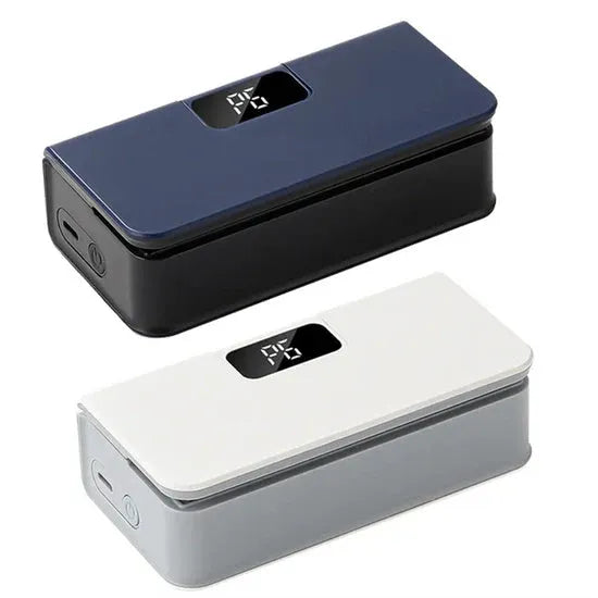 Small white portable mini sealing machine for heat sealing plastic snack bags measuring 4x3.5x14.4cm