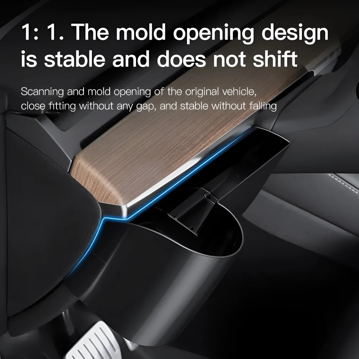 Tesla Model 3 and Y dashboard water cup holder in plastic with a carry handle.
