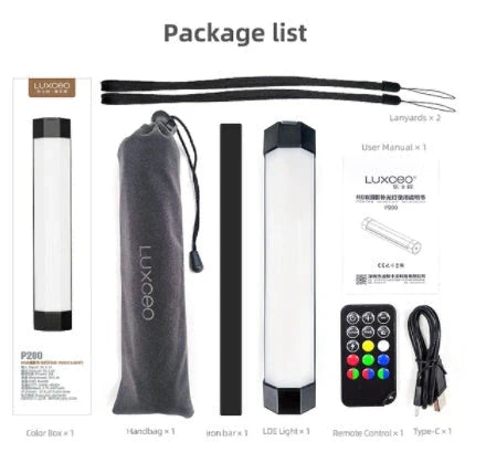 Waterproof handheld RGB LED tube light for photography and videography, with 36,000 color options, wireless controls, and versatile mounting capabilities