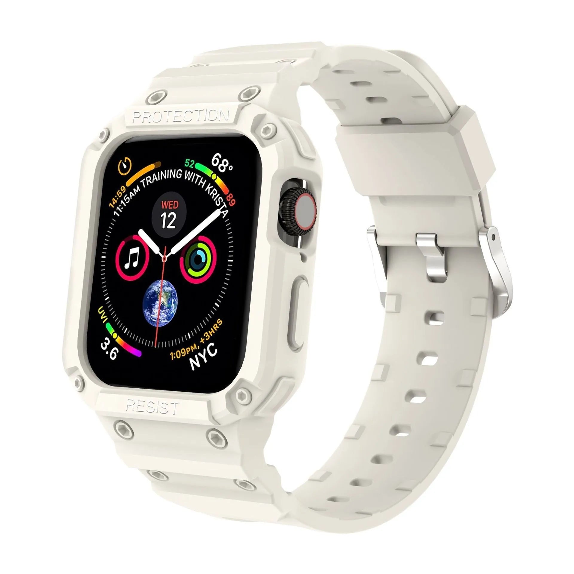 Soft TPU sports strap for Apple Watch Series 8 shown in multiple colour options