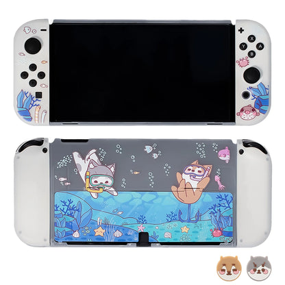 Pawdiary Nintendo Switch Oled protective case in submarine exploration colour design with TPU and PC construction