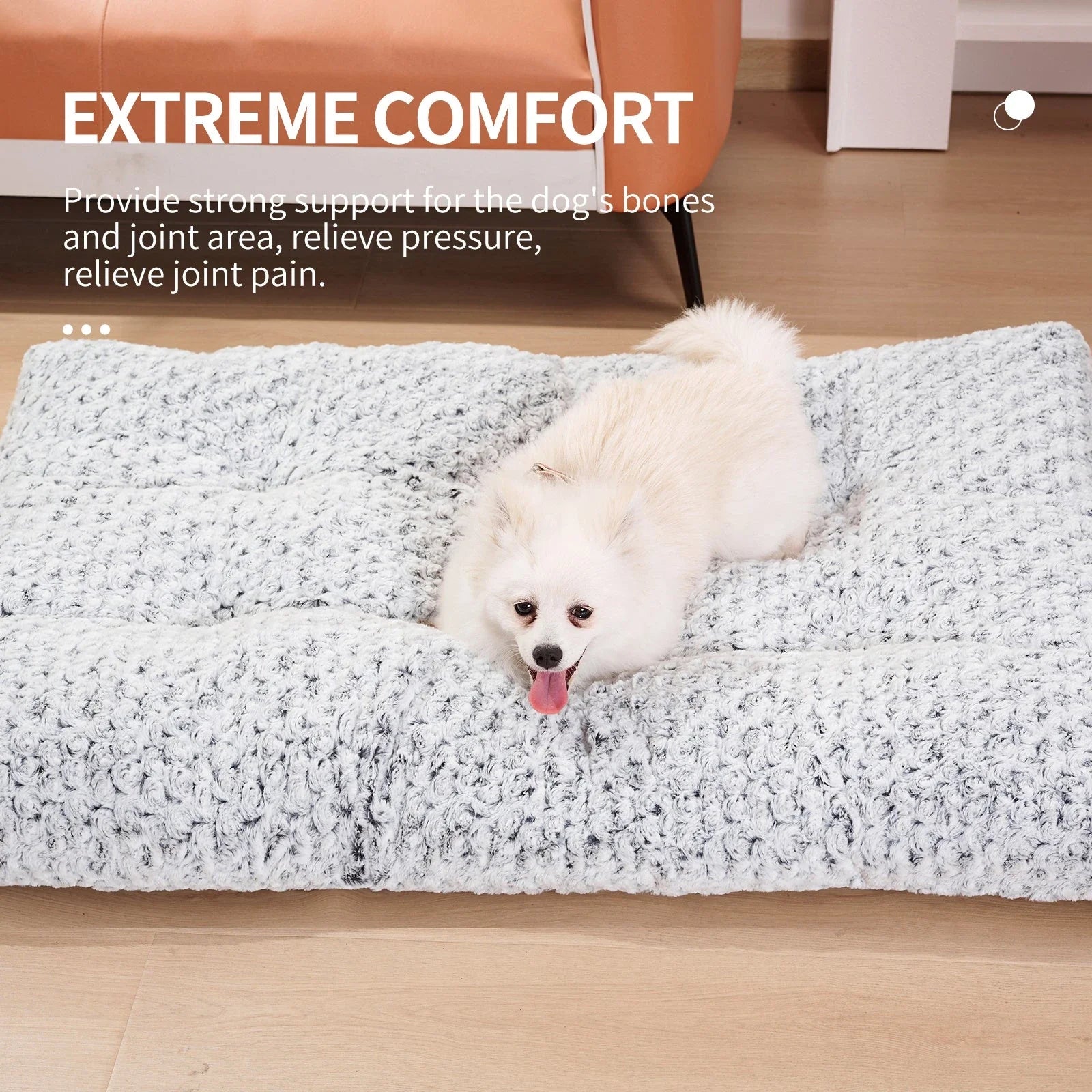 Premium rose velvet orthopedic dog bed with soft, fluffy cotton lining for maximum comfort and support