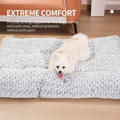 Premium rose velvet orthopedic dog bed with soft, fluffy cotton lining for maximum comfort and support