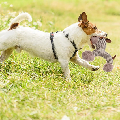 Plush squeaky dog toy in monkey or puppy design for medium large dogs