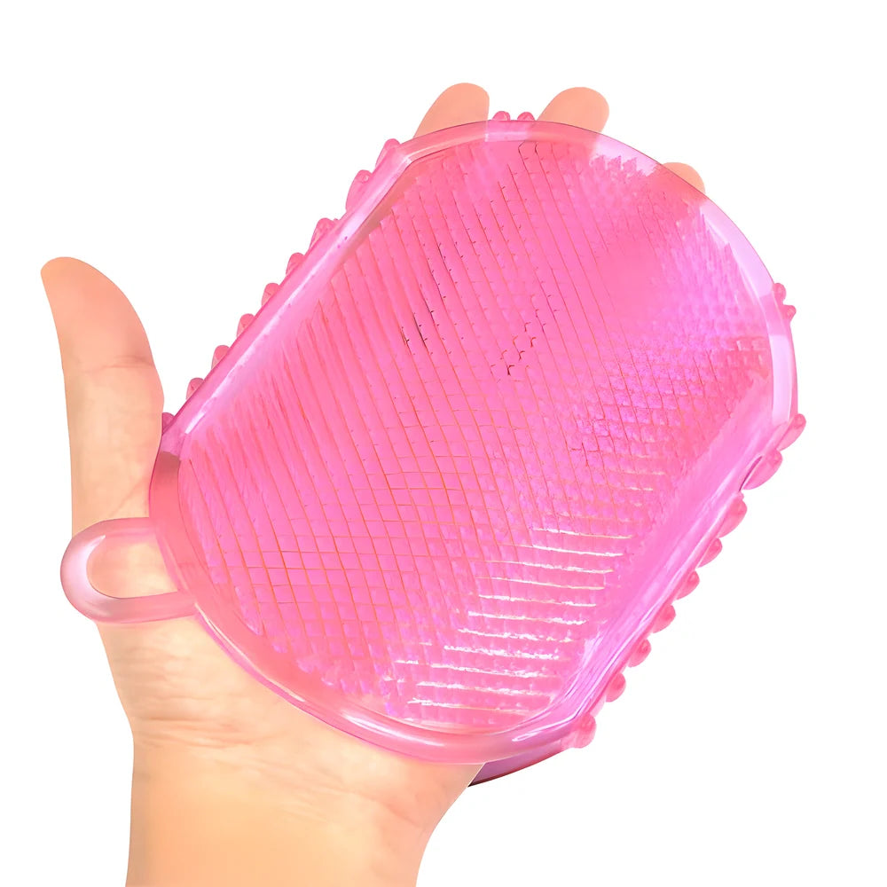Premium 2-in-1 silicone body scrubber and exfoliating glove for soft, glowing skin