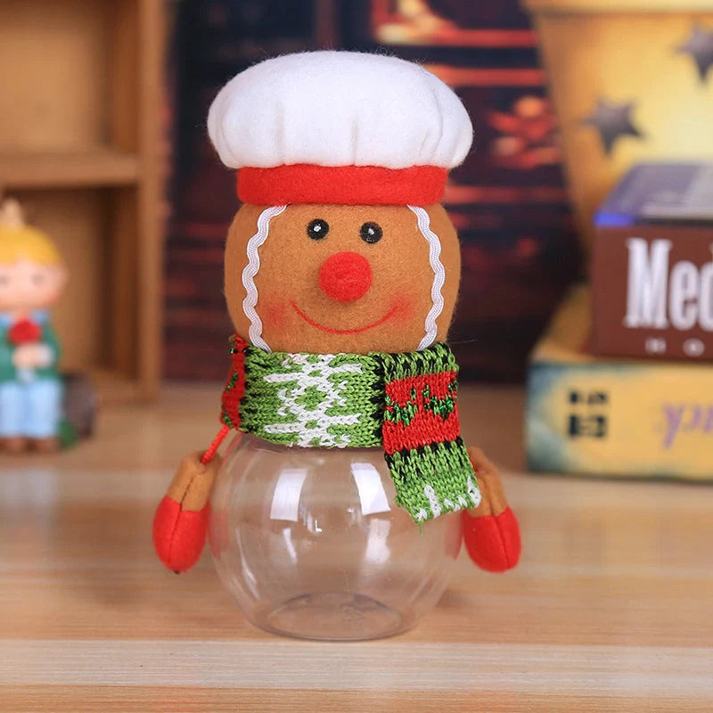 Christmas Candy Jar with festive toy lid for holiday treat storage