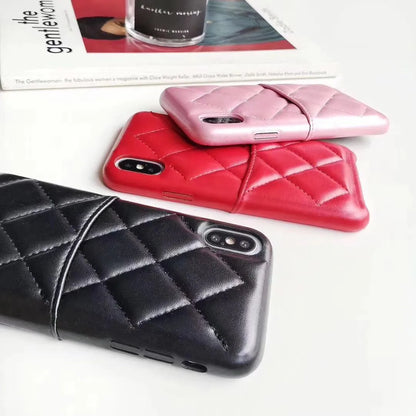 Genuine leather iPhone case for XS Max XR 8 7 models in black pink red colours