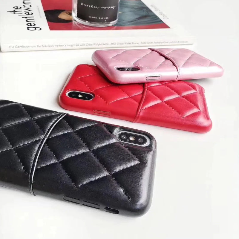 iPhone Leather Phone Case Compatible with XS Max XR 8 7 6 Models Protective Mobile Cover in Black Pink Red Genuine Leather Material Slim Fitting Smartphone Sleeve