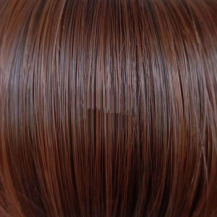 Black big wave front lace wig with 30cm length and oblique bangs on adjustable cap