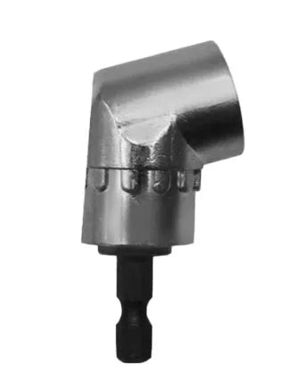 105-degree angle flexible shaft screwdriver bit extension adapter for electric drills with magnetic quick-release chuck.