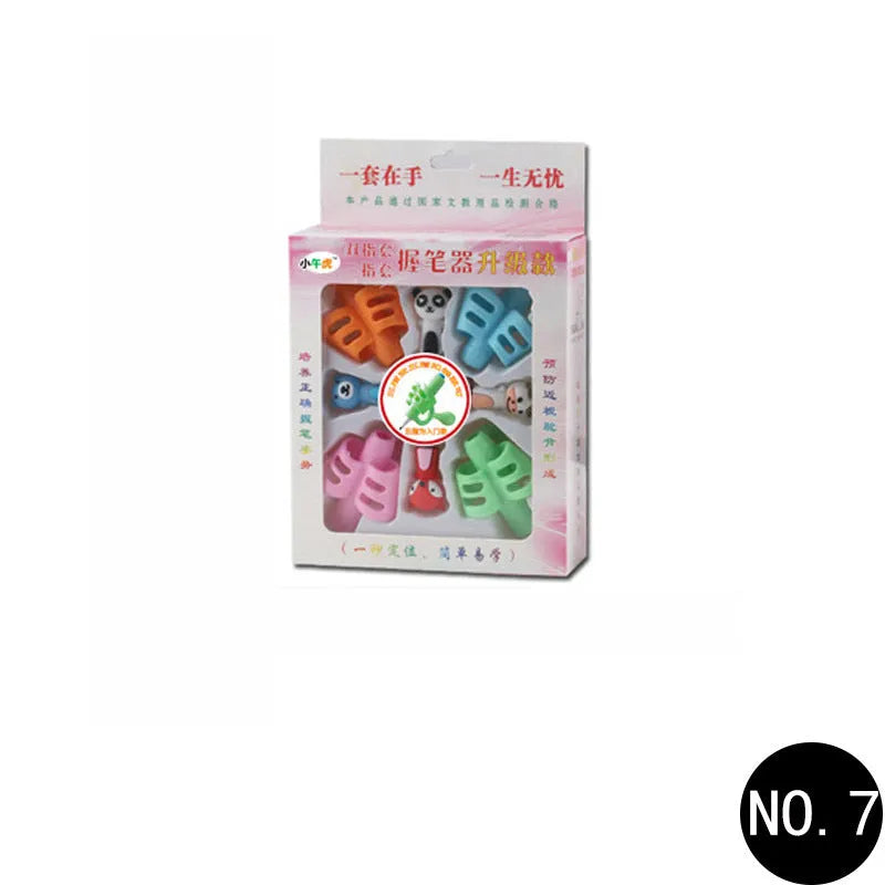 Cartoon-designed soft rubber pen holder for children to correct writing posture