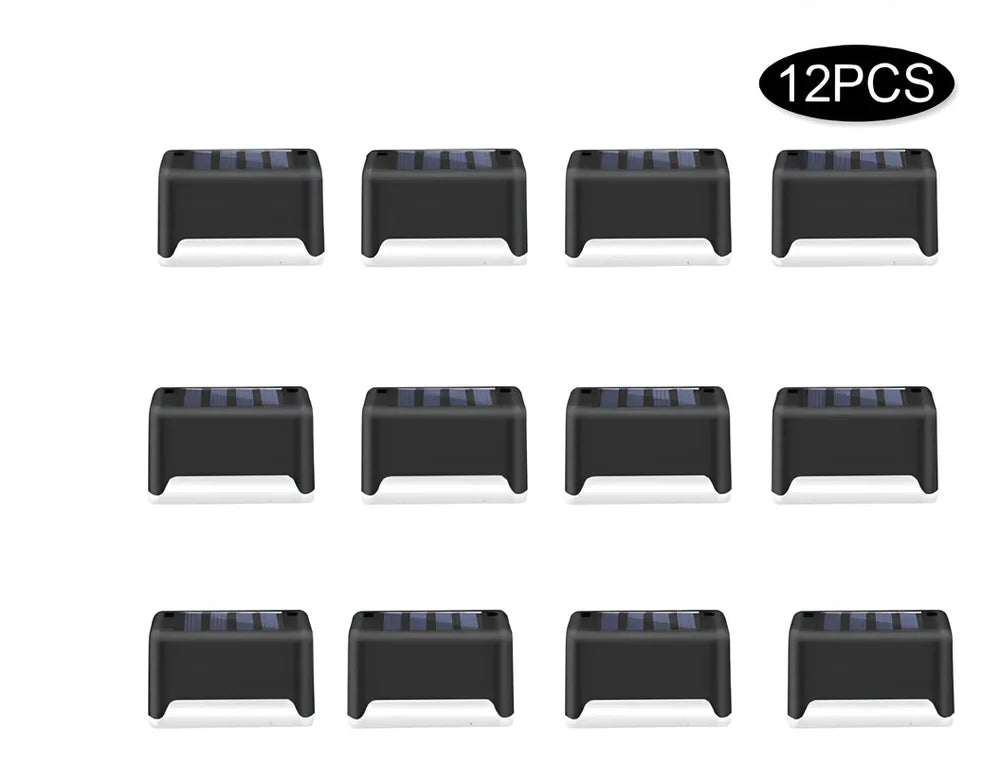 Coffee-coloured solar step light with solar panel, dimensions 78x45x42mm