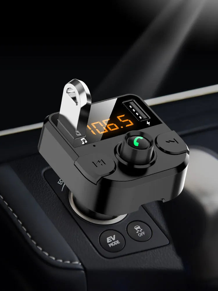 BT36B black car MP3 Bluetooth player with 1.1 inch screen for vehicle audio streaming
