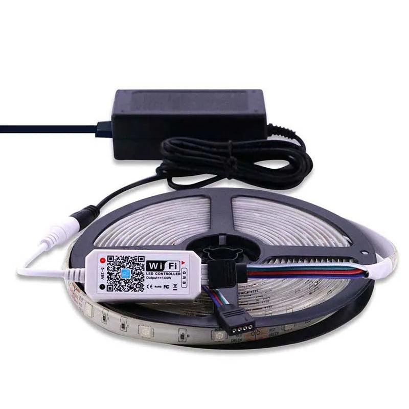 White WiFi LED controller for RGB light strips with 3 channels and smartphone app control