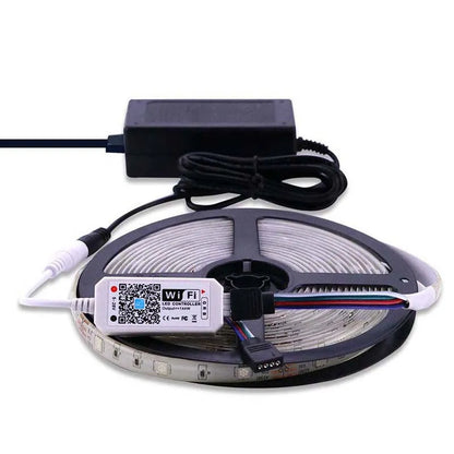 White WiFi LED controller for RGB light strips with 3 channels and smartphone app control