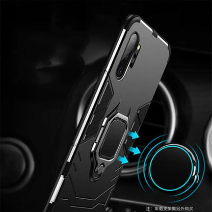 Iron Man magnetic phone case for Samsung Galaxy phones in black, blue, and red colours on a plain background.