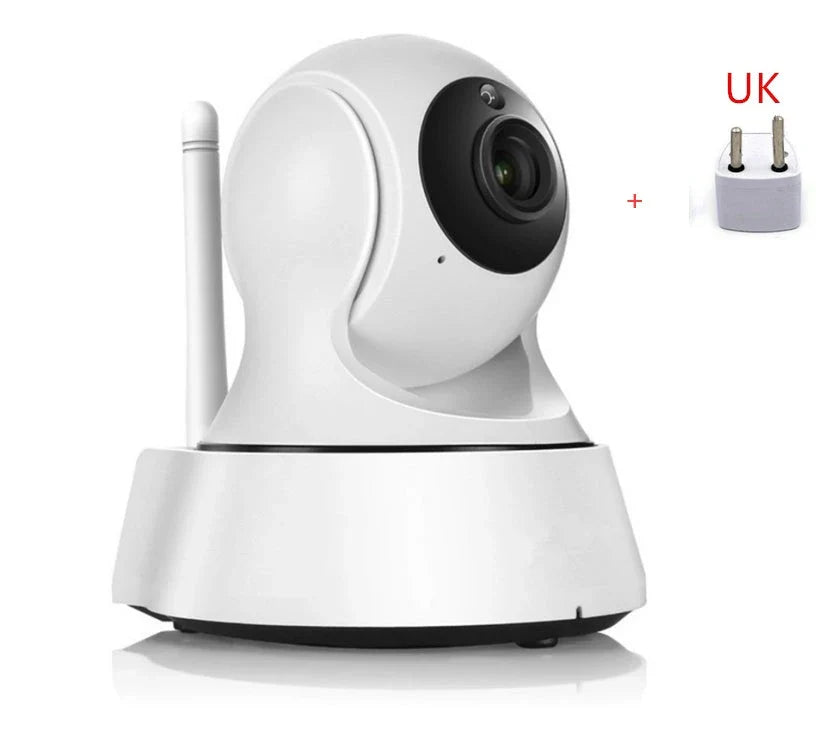 720p HD Wi-Fi home security camera with night vision and sleek, modern design