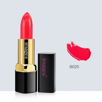 A tube of natural lipstick lip gloss in a choice of ten colours, showing a net weight of 3.8g.