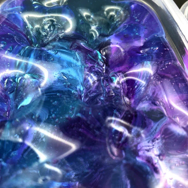 Color Matching Gradient Multicolor Crystal Mud Slime in a plastic box