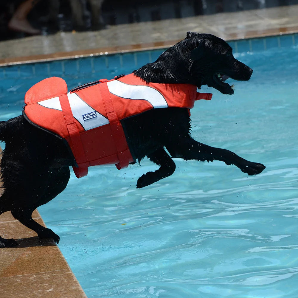 Adjustable mermaid shark design dog life vest for swimming safety