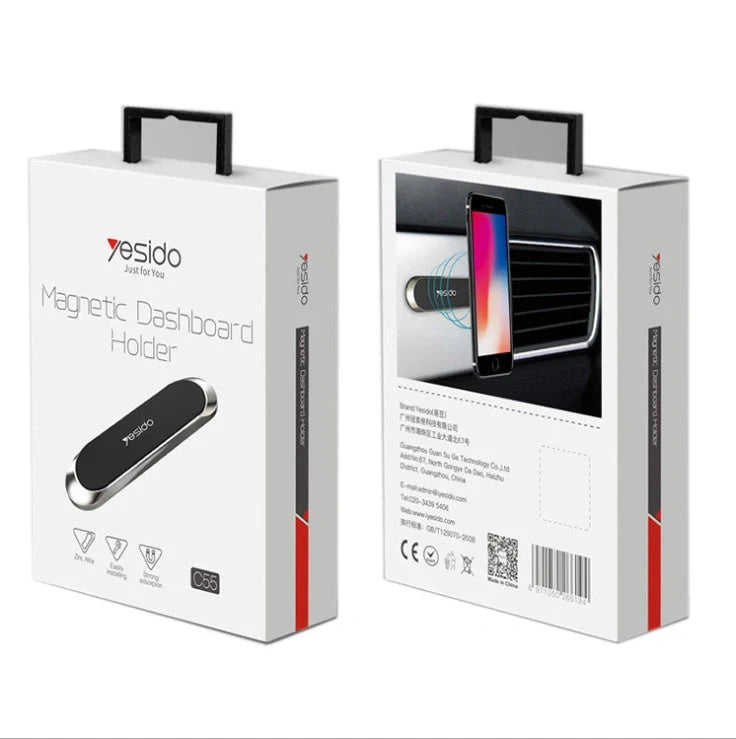 Compact zinc alloy mobile phone holder with strong magnet in silver, rose gold, or black grey