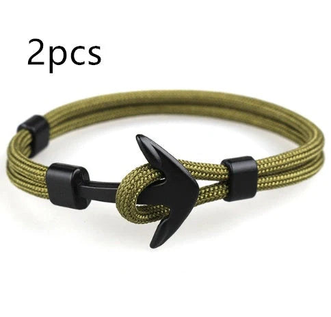 Stylish unisex anchor bracelet with hand strap, perfect for nautical fashion enthusiasts
