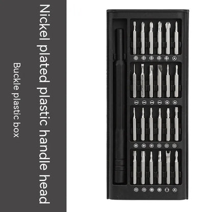 24-in-1 magnetic precision screwdriver set with chrome vanadium steel shaft and multiple 4mm bits