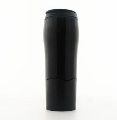Spill-proof suction cup travel mug with sleek design and carrying strap for convenient on-the-go use