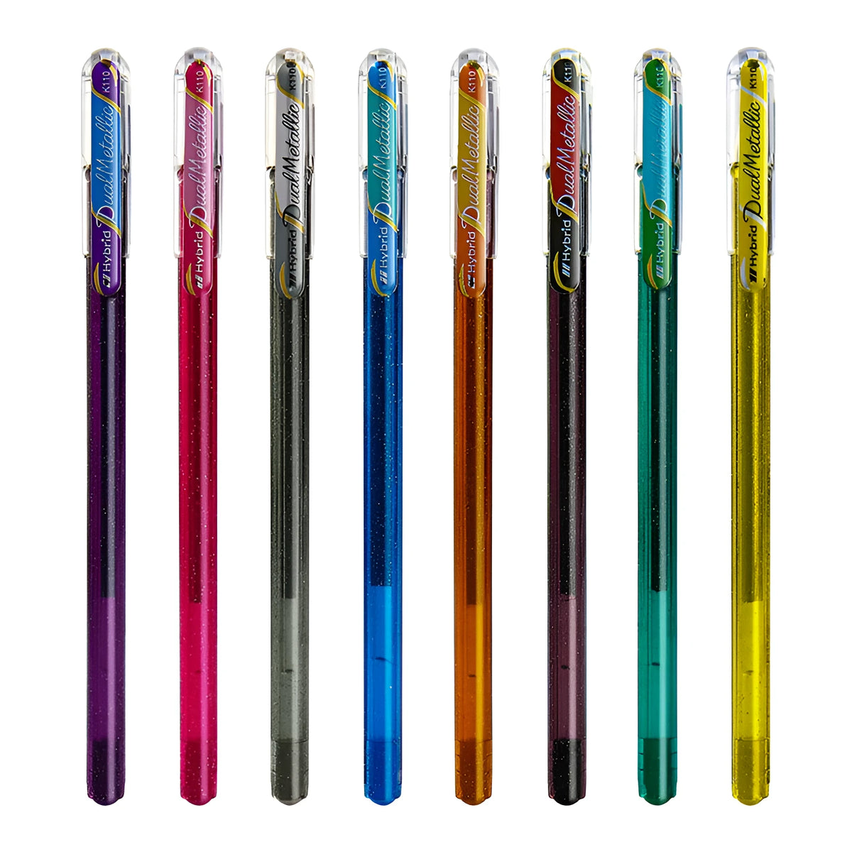 Flash gel pen with 1.0mm tip and pearlescent glitter ink in multiple colour options
