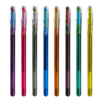 Flash gel pen with 1.0mm tip and pearlescent glitter ink in multiple colour options