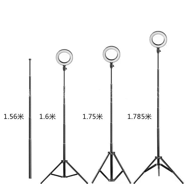 Adjustable tripod and ring light set with accessories for Apple device photography and videography