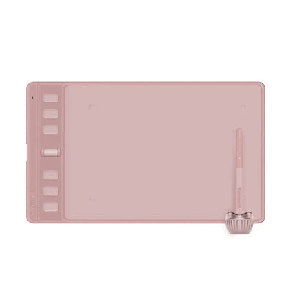 Hua Wang H641P black drawing tablet with PW110 digital pen on wooden desk
