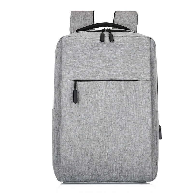 Large capacity sports backpack 20-35L, oxford cloth college student rucksack with USB charging port, breathable curved shoulder straps, anti-theft and waterproof features for business travel, neutral unisex design available in black, grey, blue, red.