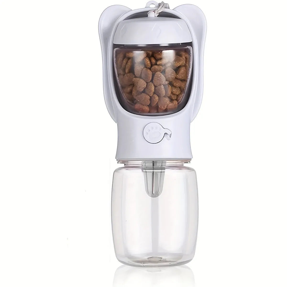 2 in 1 dog water bottle with food container in green, pink or white, 350ml or 550ml, leak proof portable pet dispenser