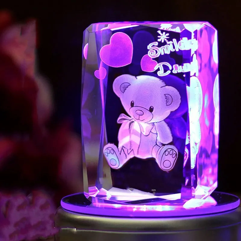 Small colourful MP4 Bluetooth LED crystal light night lamp in gift box