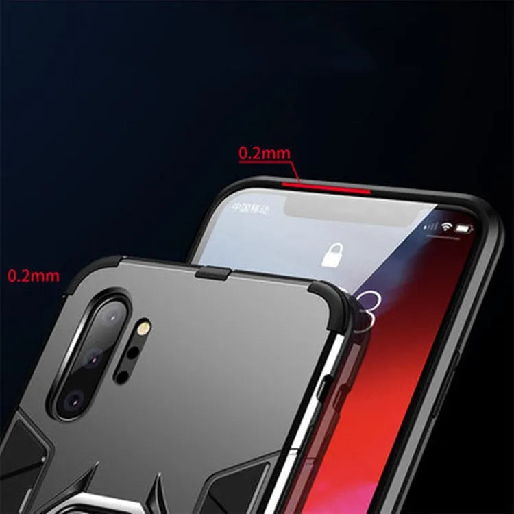 Iron Man magnetic phone case for Samsung Galaxy phones in black, blue, and red colours on a plain background.