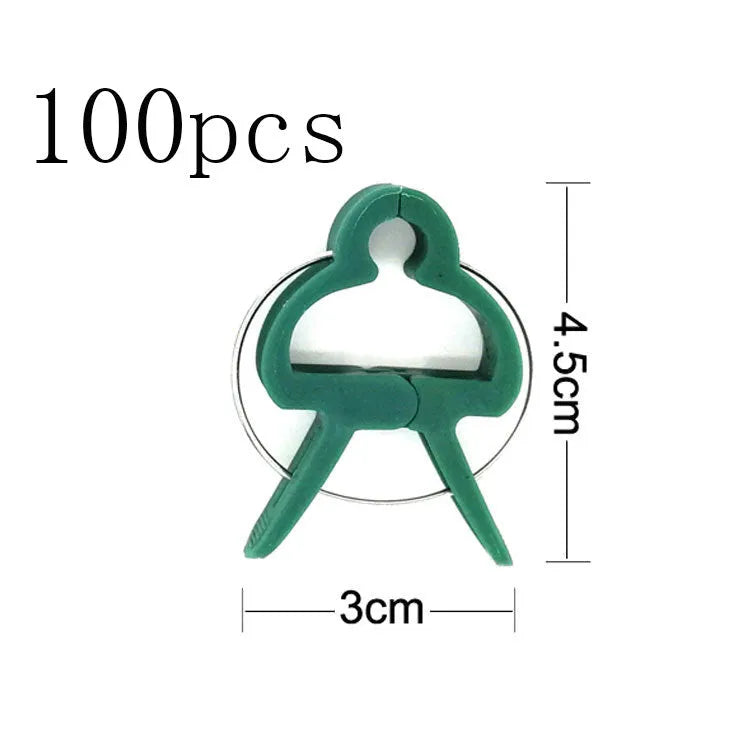 20 pack mixed size green eco plastic plant fixing clips for garden climbing plants