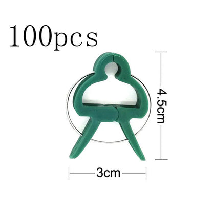 20 pack mixed size green eco plastic plant fixing clips for garden climbing plants