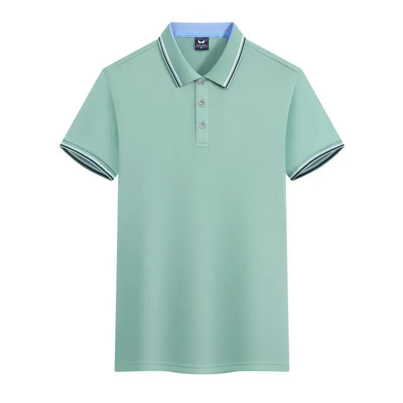 Slim fit ice silk quick-drying polo shirt for work clothes in blue gray colour