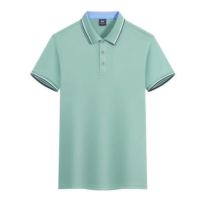 Slim fit ice silk quick-drying polo shirt for work clothes in blue gray colour